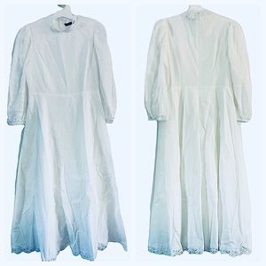 SHEIN White Lace Mock Neck Long Sleeve Maxi Dress